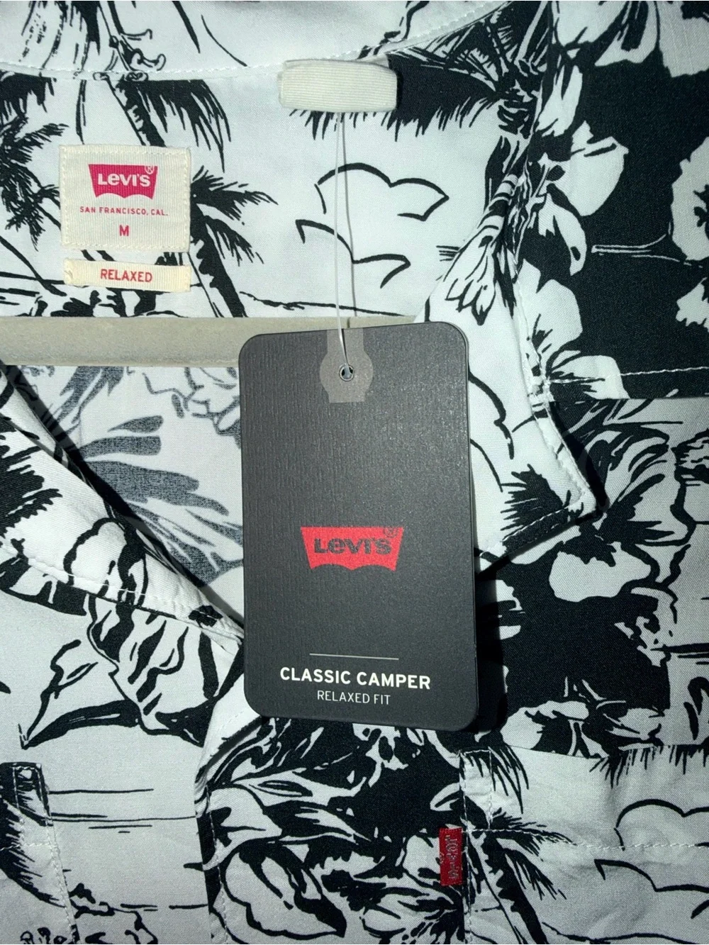 Levi's Black and White Tropical Print Button-Down Shirt - Men